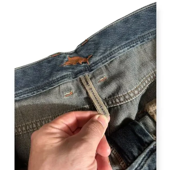 Tommy Bahama 36x32 Jeans Dark Wash Straight Denim Lyocell Blend Men M07 - Picture 2 of 6